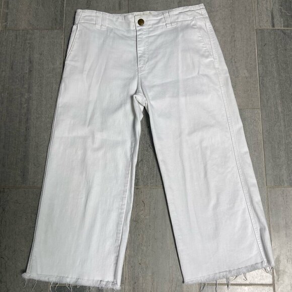 Current/Elliott Cropped Hampden High Waisted Trousers Pants Jeans White Size 30 - Picture 2 of 10